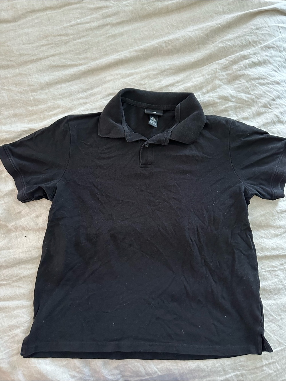 H&M Black Short-Sleeve Polo Shirt